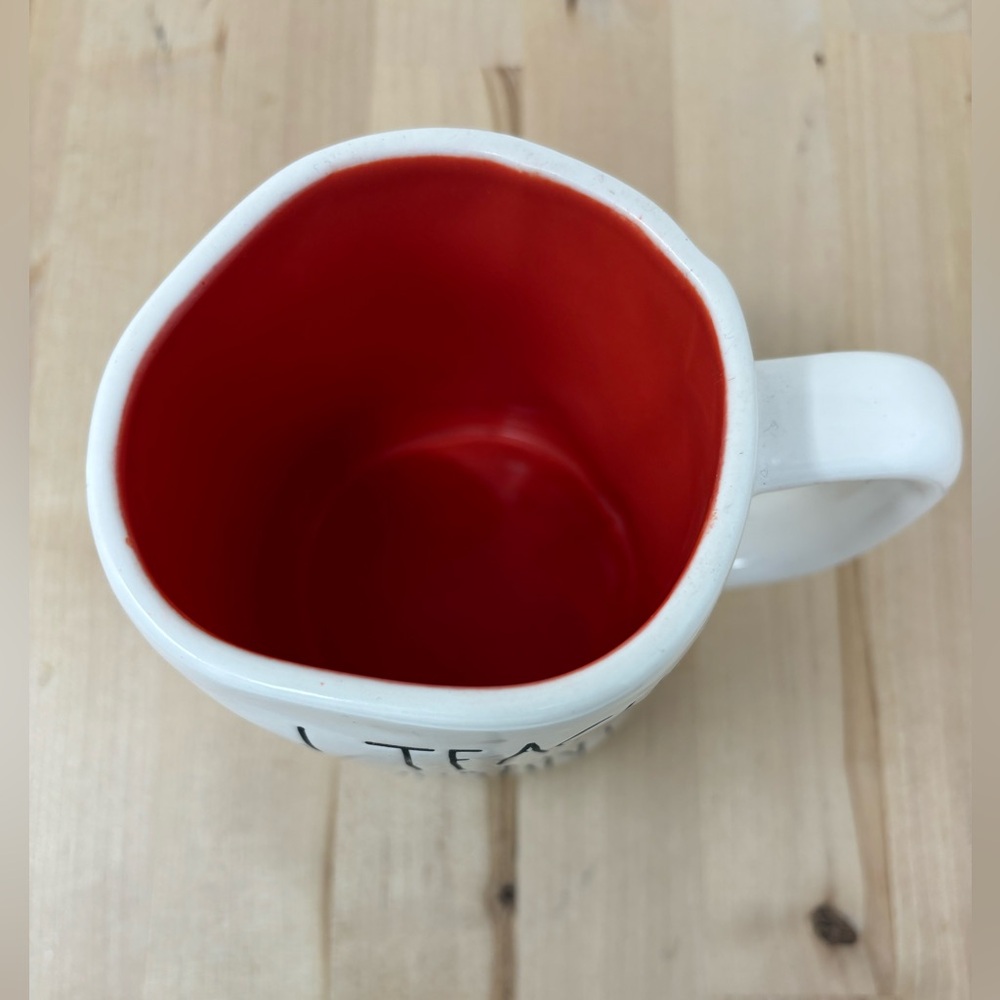 Rae Dunn I TEACH TINY HUMANS Mug White with Red Interior and Black LL New - Picture 3 of 4
